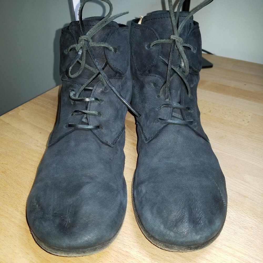 Marsell Black Matte Suede Tie Ankle Boots 40.5